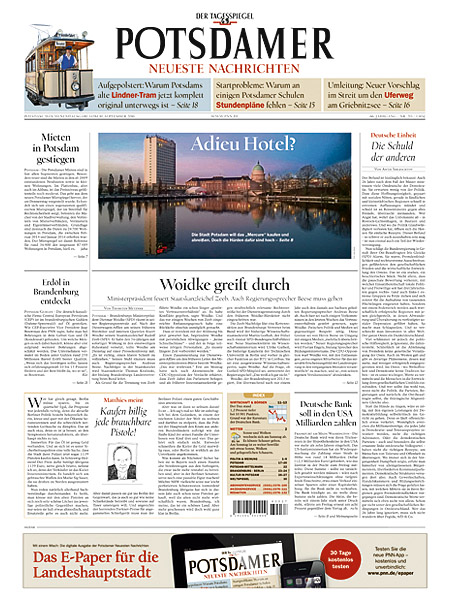 Potsdamer Neueste Nachrichten gratis probelesen